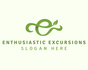 Natural Organic Letter E logo design