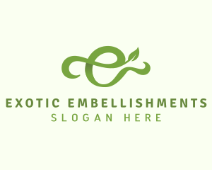 Natural Organic Letter E logo design