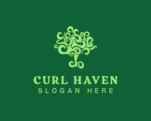 Curly Tree Plant logo design