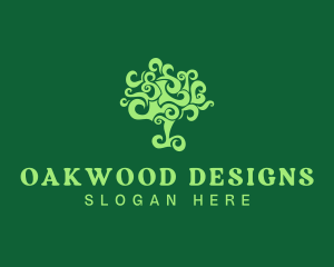 Curly Tree Plant logo design