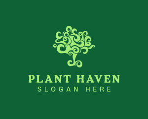 Curly Tree Plant logo design