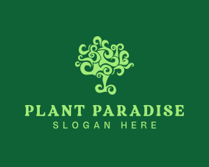 Curly Tree Plant logo design