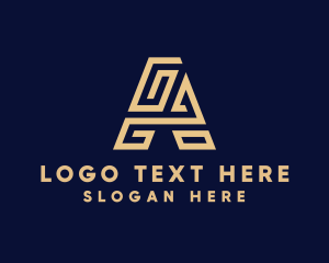 Modern Professional Maze Letter A logo