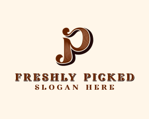 Stylish Retro Brand Letter P Logo