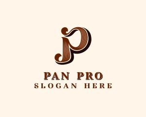 Stylish Retro Brand Letter P logo design