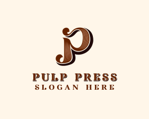 Stylish Retro Brand Letter P logo design