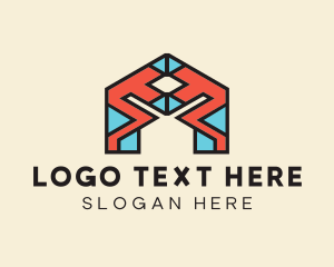 Geometric Architectural Letter A logo