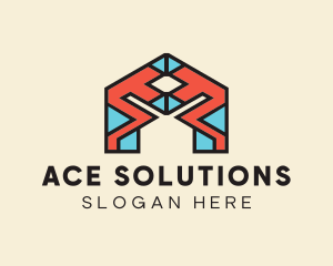 Geometric Architectural Letter A logo design