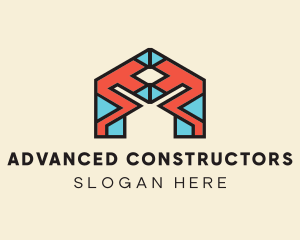 Geometric Architectural Letter A logo design