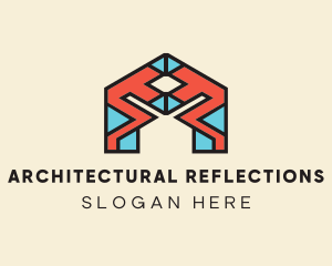 Geometric Architectural Letter A logo design