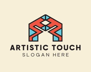 Geometric Architectural Letter A logo