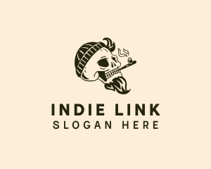 Beanie Smoking Skull  logo