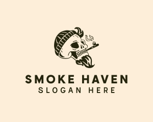 Beanie Smoking Skull  logo design