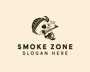 Beanie Smoking Skull  logo design