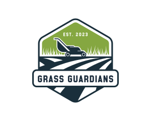 Lawn Mower Grass Cutting logo design