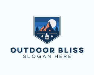 Outdoor Mountain Camp logo design