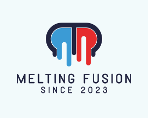 Melting Medical Pill Letter M logo