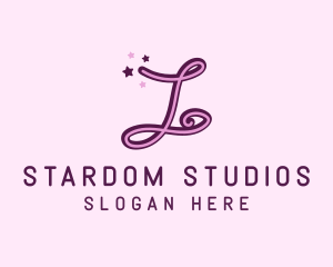 Feminine Star Cursive Letter L logo