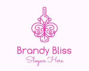 Pink Butterfly Wine logo design