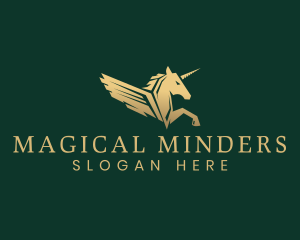 Mythical Unicorn Pegasus logo design