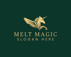 Mythical Unicorn Pegasus logo design