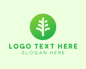 Round Eco Tree logo design