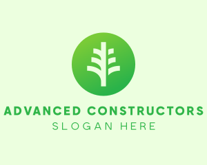 Round Eco Tree logo design