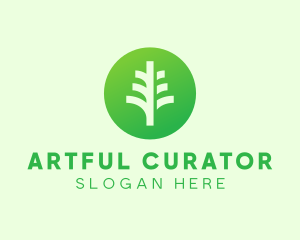 Round Eco Tree logo design