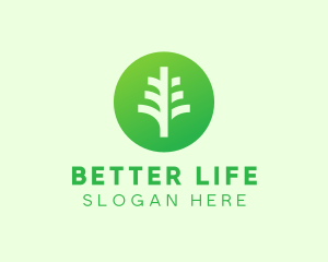 Round Eco Tree logo design