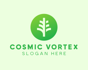 Round Eco Tree logo design