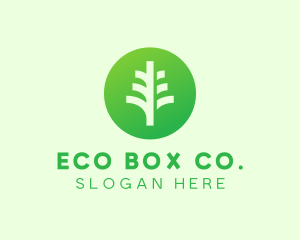 Round Eco Tree logo design