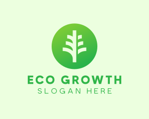 Round Eco Tree logo design