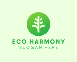 Round Eco Tree logo design