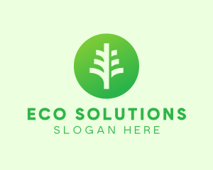 Round Eco Tree logo design