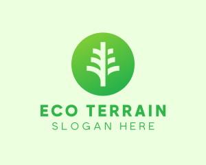 Round Eco Tree logo design