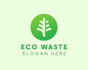 Round Eco Tree logo design