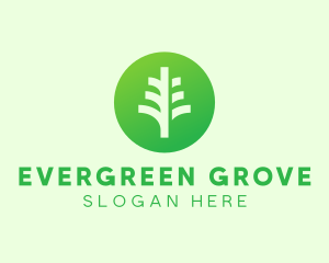 Round Eco Tree logo design