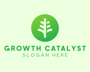 Round Eco Tree logo design