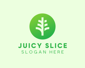 Round Eco Tree logo design