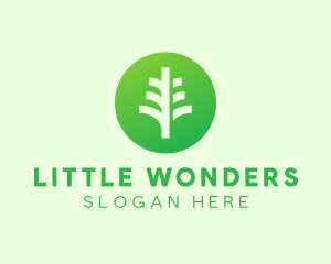 Round Eco Tree logo design