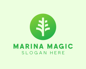 Round Eco Tree logo design