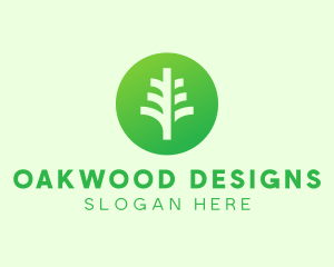 Round Eco Tree logo design