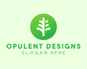 Round Eco Tree logo design