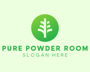 Round Eco Tree logo design