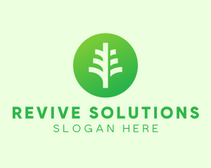 Round Eco Tree logo design