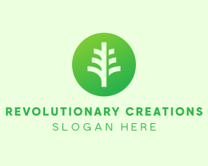 Round Eco Tree logo design