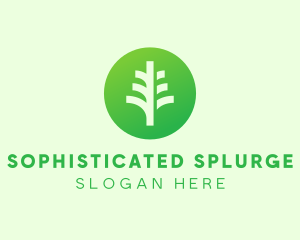 Round Eco Tree logo design