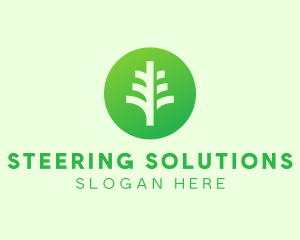 Round Eco Tree logo design