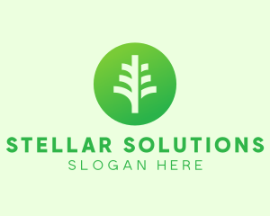 Round Eco Tree logo design