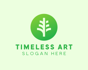 Round Eco Tree logo design